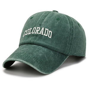 <strong>Eco</strong> Wholesale Distressed Embroidered Washed Cotton Denim 6 Panel Unstructured Curved Brim Sports Baseball <strong>Caps</strong> Vintage Dad Hats - Product Image 4