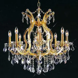 Lampadari di cristallo tradizionale Maria Theresa oro europeo di alta qualità per progetti alberghieri