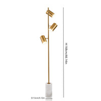 Lampadaire en métal de conception minimaliste de lampe de support de marbre nordique simple post-moderne avec trois lumières dans la fabrication de lampe de la Chine