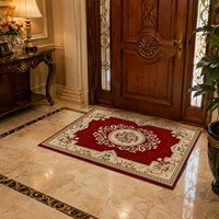 Tapis de sol en fibres synthétiques, style européen, motif de plantes et de fleurs méditerranéennes, antidérapant, insonorisant, paillasson