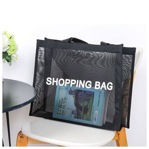 Wholesale New Fashion Luxury Summer <b>Large</b> Wire Nylon Custom Logo Reusable Clear Net Shopping <b>Bag</b> Mesh <b>Beach</b> Tote <b>Bag</b> - Product Image 3