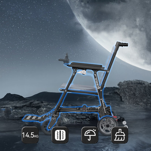 อุปกรณ์ฟื้นฟูสมรรถภาพแบบมีมอเตอร์ KSM-621 ทำจากคาร์บอนไฟเบอร์ รถเข็นไฟฟ้าพับได้ตามหลักสรีรศาสตร์สำหรับผู้สูงอายุ พร้อมระบบควบคุมความเร็ว - Product Image 6