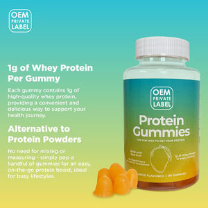 Gummies protéinés pour adultes OEM, Whey, <span class=keywords><strong>BCAA</strong></span>, Créatine monohydrate, <span class=keywords><strong>sans</strong></span> <span class=keywords><strong>sucre</strong></span>, produits de beauté, gestion de l'énergie, nutrition sportive - Product Image 3