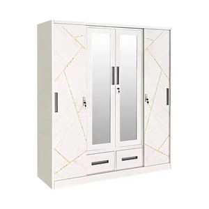 <span class=keywords><strong>Armoire</strong></span> en acier au design moderne avec <span class=keywords><strong>porte</strong></span> <span class=keywords><strong>coulissante</strong></span> Montage facile 2 tiroirs et miroir <span class=keywords><strong>pour</strong></span> chambre ou salon au Nicaragua - Product Image 2