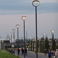 Corps en aluminium Lampadaire LED étanche pour parcs, cours et routes Extérieur Alimentation AC IP65