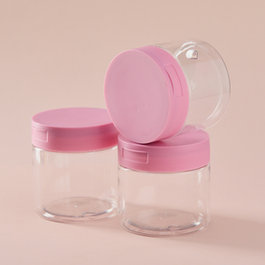 Pot de lingettes démaquillantes torsadées cosmétiques en plastique rond de couleur rose pour démaquillant avec couvercles 50g 100g 120g 150g - Product Image 4