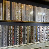 Vente directe d'usine, prix de gros, carreaux muraux encadrés en or et argent, motifs variés, personnalisation disponible.