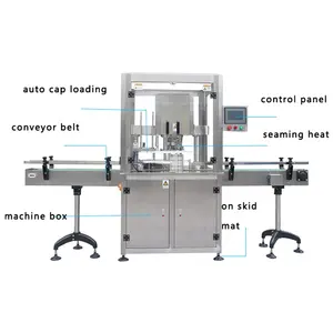 Tin Kan Jar Fles Verticale Band Automatische Cup Sealer Machine