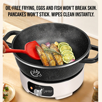 Wok électrique multifonctionnel 7L en pierre Maifan, antiadhésif, 1360W, 3 niveaux de chaleur, poêle électrique détachable