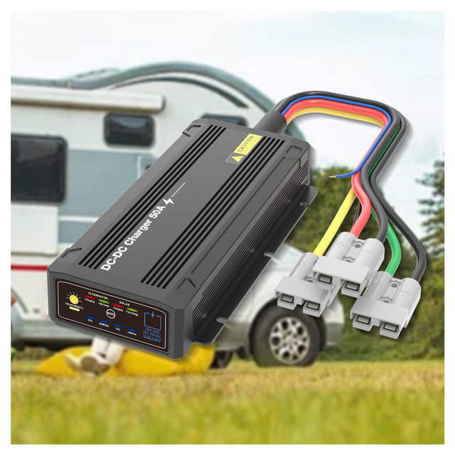 12V to 12V 50A 600W DC to DC Wireless Dual Input Car Charger and MPPT Solar Battery Charger for RV Boat