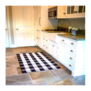 2020 <span class=keywords><strong>Venta</strong></span> caliente blanco y negro Buffalo Check alfombra Anti-slip algodón las alfombras de cocina <span class=keywords><strong>piso</strong></span> Mat - Product Image 1