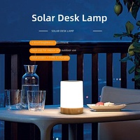 Lampe de table solaire IPX5 étanche rechargeable pour extérieur, jardin, patio, lumière de nuit portable, lampe de chevet