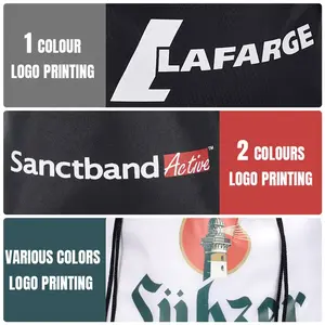 卸売カスタム210Dポリエステルドローストリングバックパック防水ジムスポーツバッグドローストリング閉鎖と文字パターン付き - Product Image 4