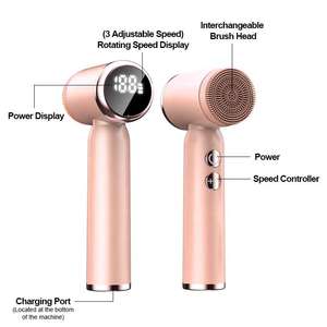 المحمولة للماء الوجه التطهير تدور الأسطوانة سونيك مدلك فرشاة تنظيف سيليكون الكهربائية فرشاة وجه المطهر - Product Image 4