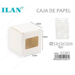 Caja de papel ILAN de 12x12x12cm con ventana para empaque de pasteles - Product Image 3
