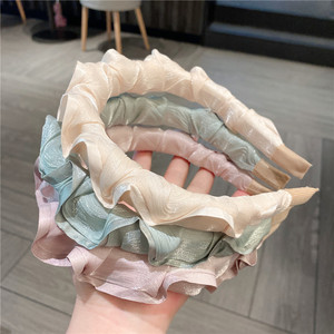 Diadema fruncida Diadema <span class=keywords><strong>de</strong></span> moda para mujer para lavado <span class=keywords><strong>de</strong></span> cara Maquillaje Cuidado <span class=keywords><strong>DE</strong></span> LA PIEL Diadema Accesorios para el cabello - Product Image 3