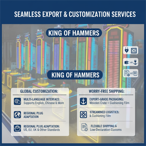 Machine de jeu d'arcade sportive d'intérieur à monnayeur, testeur de force de boxe en métal, Hammer Strike, avec garantie d'un an - Product Image 6