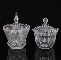 Pot de sucre en verre transparent, sucrier en cristal, sucrier en verre, bocaux de bonbons avec couvercle, vente en gros de ml