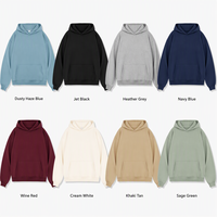 Sweat-shirt à capuche uni pour homme en coton et polyester, molleton French Terry, poche kangourou, logo personnalisé, décontracté, hiver