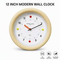 Horloge murale de style nordique en plastique silencieuse, design original, moderne, simple, personnalisée, crème, pour salon