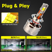 Ampoule de phare de voiture LED 200W, super lumineuse, 16000lm, H1 H3 H7 H119005 9006 9012 880, plug and play, ampoules de phare LED auto
