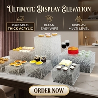 Supports à gâteau en acrylique transparent de qualité alimentaire, ensemble de 7 pièces, supports de buffet, cubes, présentoirs à desserts pour fête, mariage