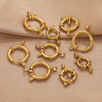 Fermoirs à ressort ronds en acier inoxydable étanches pour la fabrication de bijoux, connecteurs de fermoirs pour bracelets et colliers