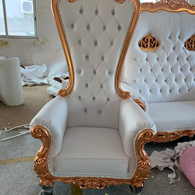 Otel mobilya yüksek kalite ile düğün kral ve kraliçe taht kraliyet tarzı sandalye