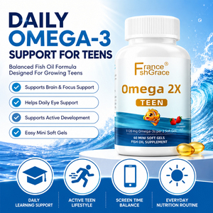 Extrait d'huile de poisson personnalisé 1120 mg 60 gélules molles Soutient la santé cardiaque pour les hommes et les femmes Gélules molles d'huile de poisson - Product Image 2