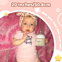 Boneka Bayi Reborn Mirip Asli 20 Inci, Mainan Lembut Bayi Baru Lahir Realistis dengan Pakaian dan Aksesoris yang Dapat Diganti