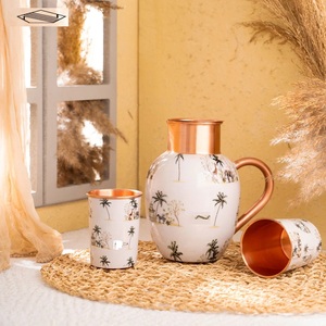 Elegante jarra de cobre pulido para almacenar agua con gran capacidad y forma clásica para regalar de proveedor indio - Product Image 5