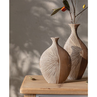 Vase en bois de qualité supérieure, produit artisanal chinois, design moderne, collection pour la décoration de la maison