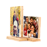Offre Spéciale 4*6 amérique Style meilleur prix cadre Photo rotatif société fête souvenirs Table conception cadre Photo en bambou