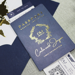 <span class=keywords><strong>Invitation</strong></span> de mariage de luxe bleu marine avec carte d'embarquement et enveloppe, motif carte du monde dorée pour destination de <span class=keywords><strong>voyage</strong></span> - Product Image 5