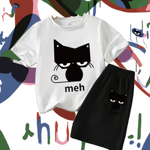 T-shirt à manches courtes imprimé animaux de dessin animé de haute qualité pour garçons et filles, ensembles de vêtements décontractés pour enfants, été, bébé, 100% coton - Product Image 3