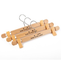 Porte-pantalon pour adultes en bois massif et métal, style nordique, sans couture, avec pinces, 32/36 cm, cintre à vêtements pour la maison