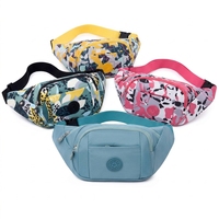 Riñonera impermeable con estampado colorido para mujer, riñonera de nailon de gran capacidad con múltiples bolsillos, bolso cruzado para el pecho, para uso diario al aire libre