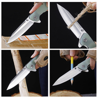 Couteau pliant industriel en acier 3Cr13 à pointe tombante, vente en gros, couteau de poche EDC avec manche G10 pour le camping en extérieur, directement de l'usine