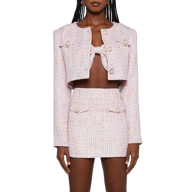 【新品】LADY LIKE TWEED SET UP Lady Like Tweed Set - Black/White | Fashion Nova