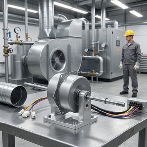 Moteur sans balais monophasé haute puissance 220V, à roulement à billes, encapsulé dans du métal, résistant aux hautes températures, pour la ventilation des chauffe-eau - Product Image 1
