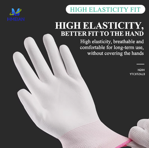 Guantes de Protección Laboral con Recubrimiento en la Palma, Antideslizantes, <span class=keywords><strong>ESD</strong></span>, Ajuste Perfecto, Venta al por Mayor, Guantes con Recubrimiento de <span class=keywords><strong>PU</strong></span>, Guantes <span class=keywords><strong>ESD</strong></span> - Product Image 2