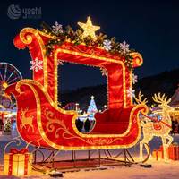 Décoration de renne rougeoyante faite à la main de qualité supérieure-Lanterne de renne LED pour décoration extérieure de Noël e