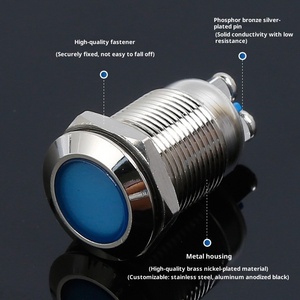 Kim loại chỉ số ánh sáng LED kép màu nhỏ tín hiệu điện ánh sáng 12 mét - Product Image 4