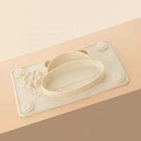 Vaisselle en gros Assiette d'alimentation pour enfants Assiette à dîner pas facilement déformée Assiette d'aspiration pour bébé en silicone de qualité alimentaire