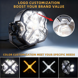 6 inç kare X serisi LED ışık sol/sağ yan süper parlak yan spot su geçirmez spot evrensel lamba konut 2 adet - Product Image 3