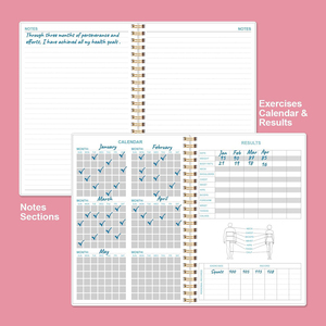 Customized Spiral <strong>Fitness</strong> Journal Workout <strong>Planner</strong> for Men &amp; Women A5 Sturdy Workout Log Book to Track Gym &amp; Home - Product Image 3