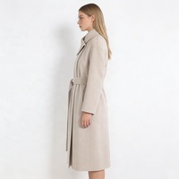 Manteau long en laine et cachemire double face pour femme, nouvelle collection automne-hiver, respirant, écologique, décontracté, avec ceinture