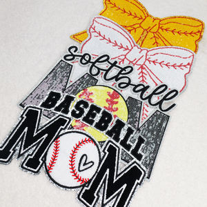 Nuevos productos personalizados grandes parches bordados hierro en lentejuelas deportes arco/béisbol mamá parche - Product Image 2