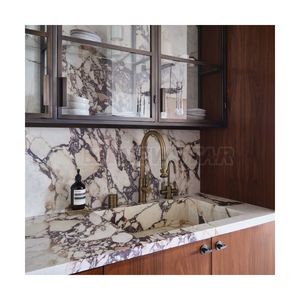 Newstar mejor calidad personalizar tamaño piedra Natural Calacatta Viola mármol cocina isla cocina decoración Backsplash <span class=keywords><strong>encimera</strong></span> - Product Image 6