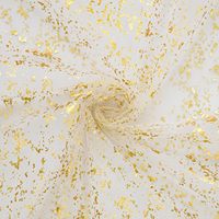 Chemin de table doré en gaze, tulle, voile, chiffon, mousseline, avec paillettes et feuille métallique, pour décoration de table de mariage, anniversaire, fête et repas